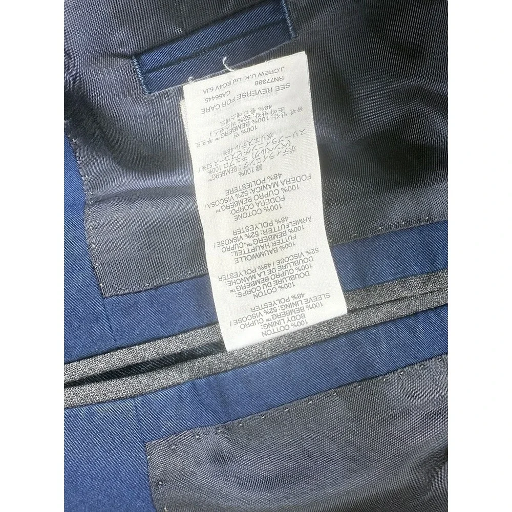 J Crew Ludlow Blazer Mens 40R Blue Italian Cotton Sport Coat LARUSMANI‎ Fabric